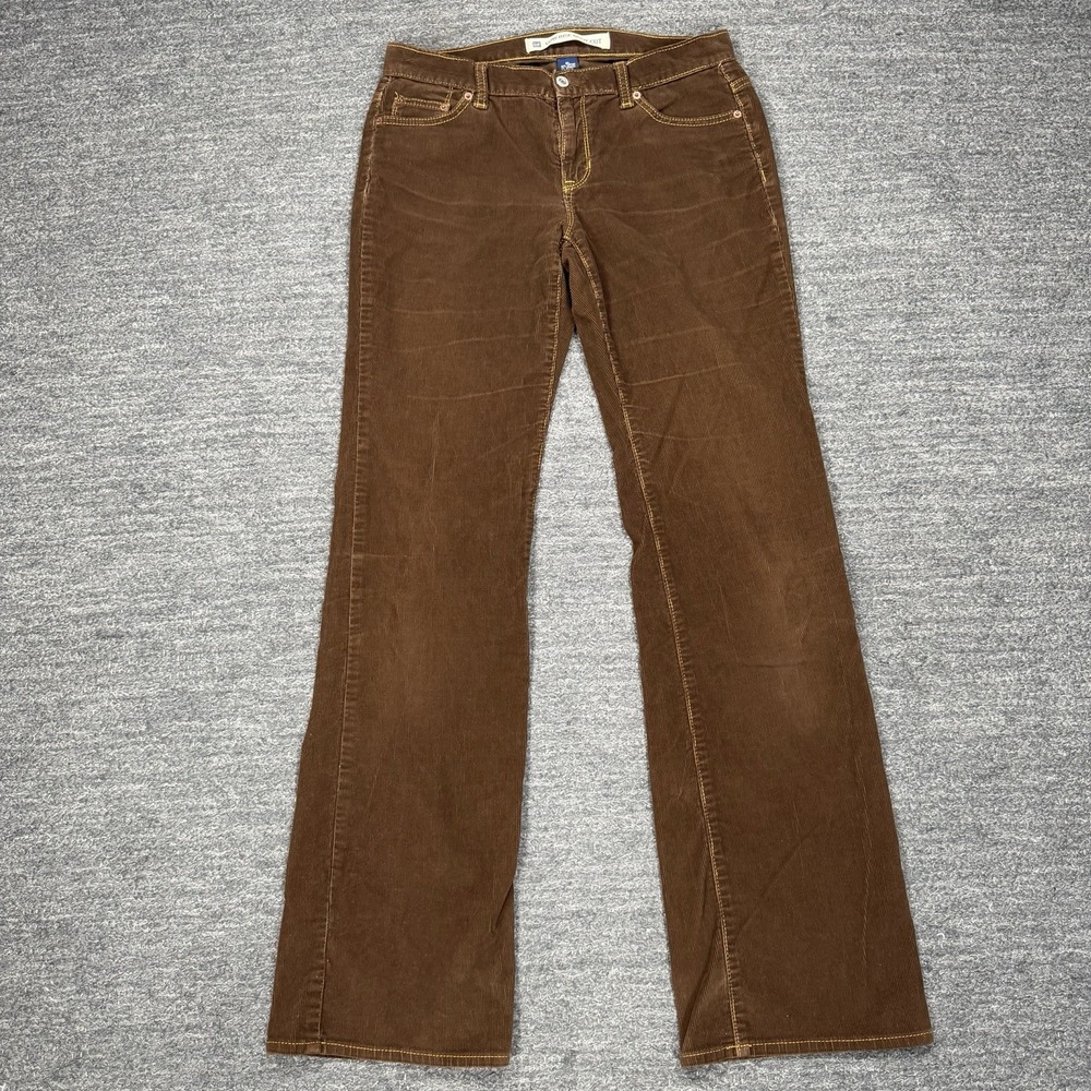 GAP Low Rise Y2K Bootcut Pants Women 6 Long Brown Corduroy Stretch Cowgirl Ranch